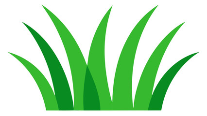 Simple illustration of green grass blades against a transparent background
