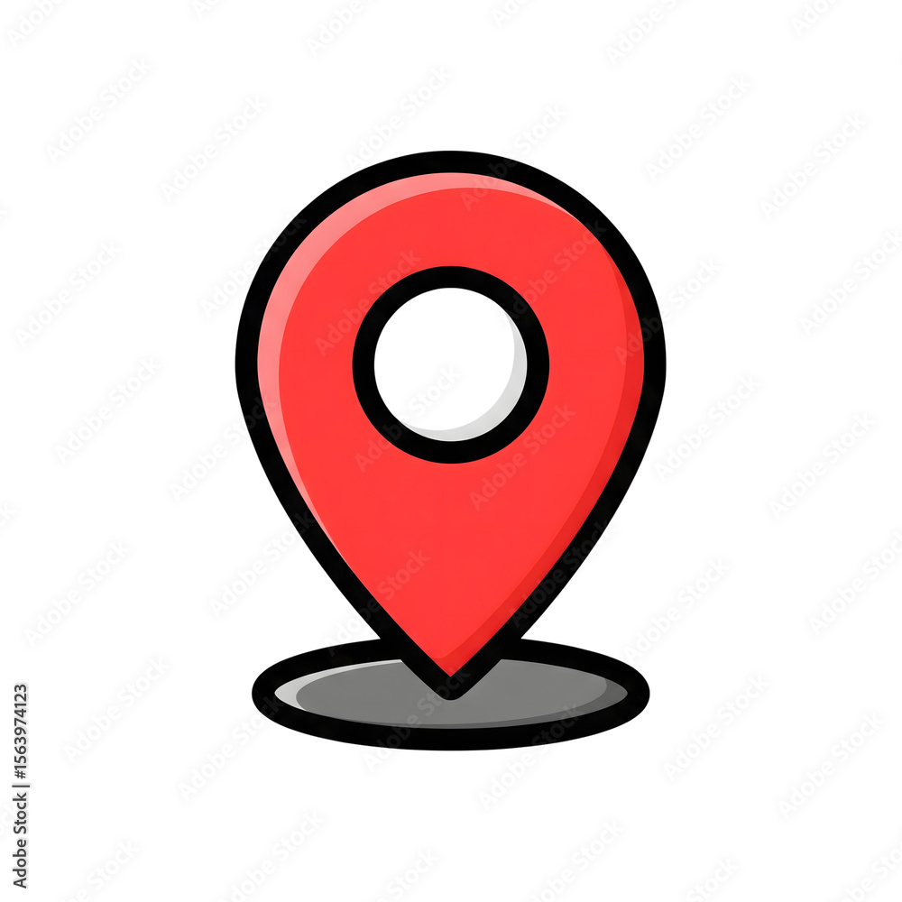 Poster red location pin icon marker g p s navigation app symbol isolated on a transparent background