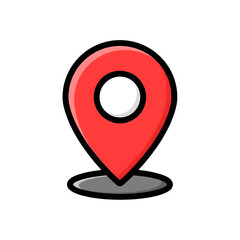 Red Location Pin Icon Marker G P S Navigation App Symbol isolated on a transparent background