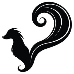 Stylized Skunk Silhouette with Elaborate Tail Design A Striking Modern Interpretation of Nature's Quirky Creature
