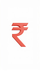 Obraz premium 3d render of the indian rupee symbol against a clean white background for financial and economic visuals
