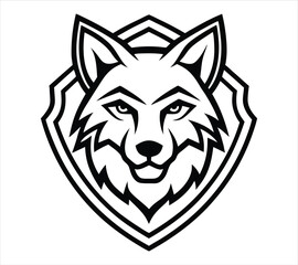 Fototapeta premium Stylized Wolf Head Emblem Vector – Modern Animal Logo Design