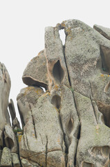 Giant rocks with strange shapes, on the cliffs of the promontory of Capo Testa. Santa Teresa Gallura, Sardinia, Italy.