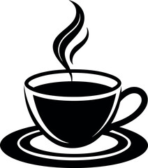 Steaming Coffee Cup Silhouette