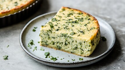 Sformato di Verdure: Slice of Baked Italian Vegetable Flan with Parsley