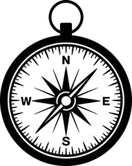 compass Silhouette on white background