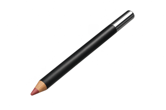 Elegant nude lip liner pencil isolated on a transparent background, beauty shot