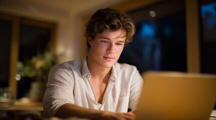 Collaborative online work with a young professional at home