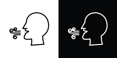 Breath icon. Simple thin line, outline vectors