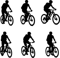 Mountain Biker on Cliff Silhouette vector graphics bundle