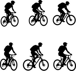 Mountain Biker on Cliff Silhouette vector graphics bundle