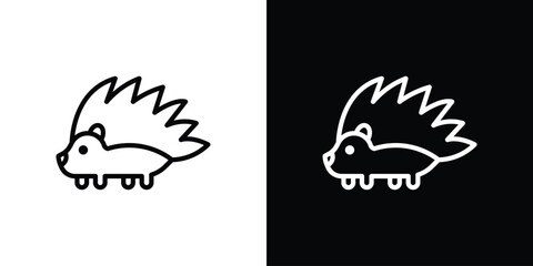 Hedgehog icon. Simple thin line, outline vectors
