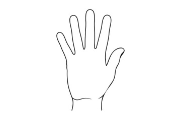 Hand outline drawing human hand clip art fingers