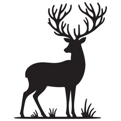 Elegant Deer Silhouette Art for Wildlife Enthusiasts