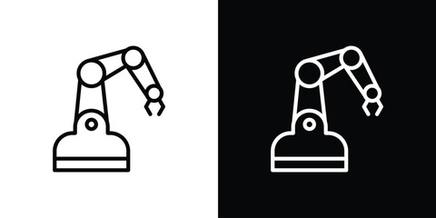 Industrial robot icon. Simple thin line, outline vectors