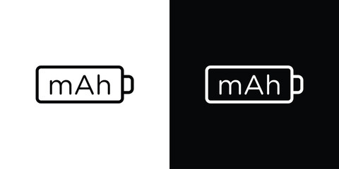 mAh icon. Simple thin line, outline vectors