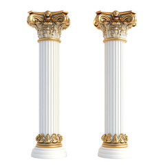 Obraz premium ancient greek column isolated on transparent background
