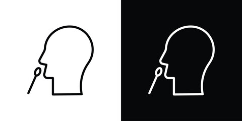 Nasal swab icon. Simple thin line, outline vectors