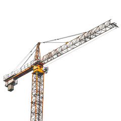 Naklejka premium Old crane isolated on white background