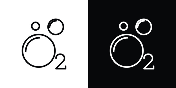 Oxygen O2 icon. Simple thin line, outline vectors