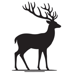 Obraz premium Elegant Deer Silhouette Art for Wildlife Enthusiasts