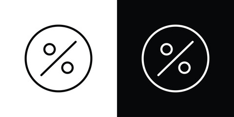Percent icon. Simple thin line, outline vectors