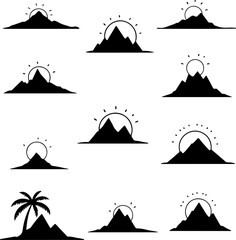 mountain nature, outdoors, adventure, journey, vector bundle