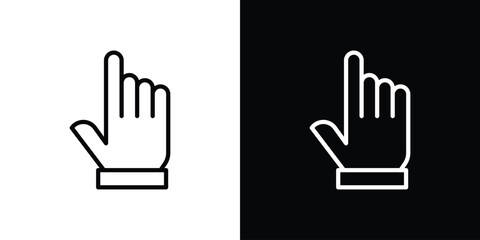 Pointing hand icon. Simple thin line, outline vectors