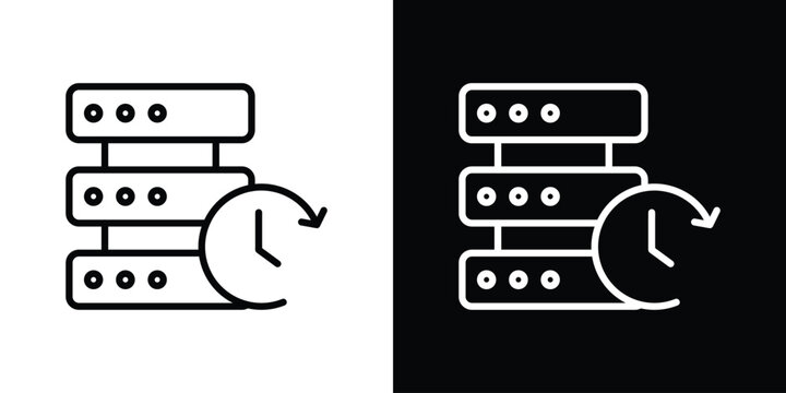 Real time data icon. Simple thin line, outline vectors