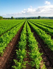 carrot plants in the field AI generated