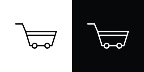 Shopping cart icon. Simple thin line, outline vectors