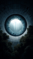 abstract vertical hole as a portal symbol