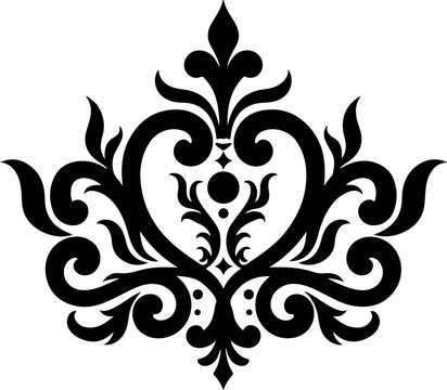 Ornate Crown king Tattoos Silhouette vector graphics