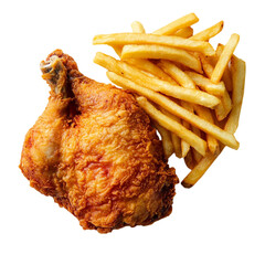 fried chicken wings with fries
