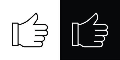 Thumb up icon. Simple thin line, outline vectors