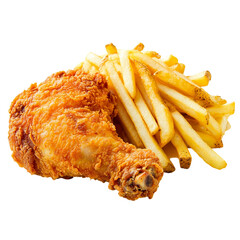 fried chicken wings with fries