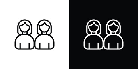 Twin icon. Simple thin line, outline vectors
