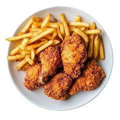 fried chicken wings with fries