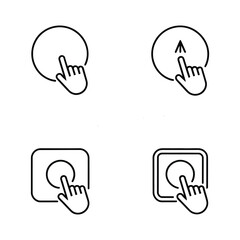 Touchscreen Interface Icons with Hand Gestures click