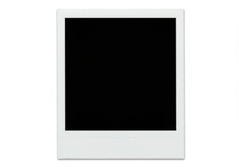 Blank instant photo frame with black center on white background