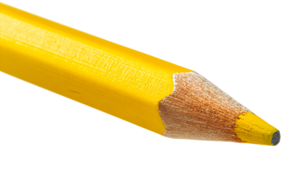 A yellow pencil with a sharpened