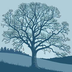 Obraz premium Winter landscape with trees vector free online design.