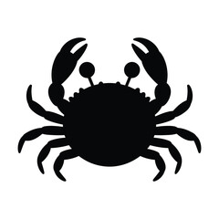 Black Crab Silhouette on White Background animal crustacean