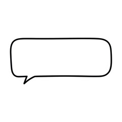 Fototapeta premium Black Outlined Speech Bubble on White Background chat bubble