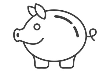 mono line icon piggy bank saving