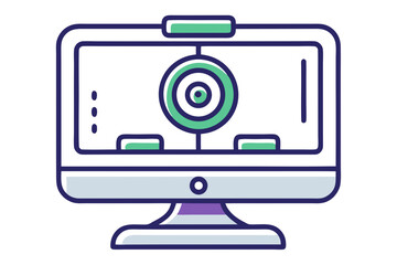 mono line vector icon streaming web