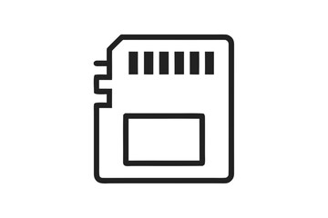 mono line vector icon sd memory card image