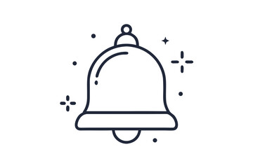 simple mono line icon bell notification alert