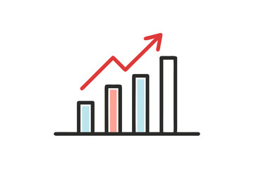 simple mono line icon rising graph chart