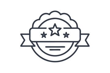 simple mono line icon rating stars review